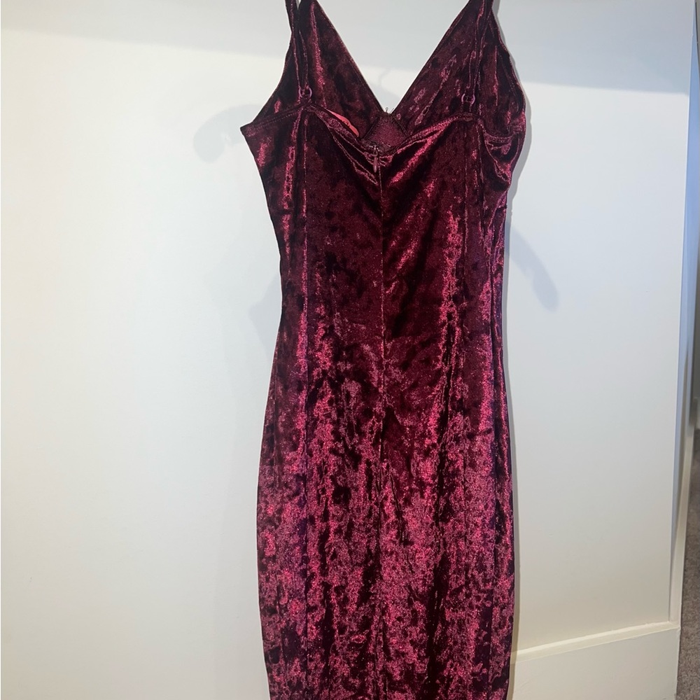 Burgundy Velvet Dress